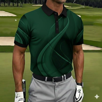 Cardydony Men's Geometic Golf Sports Polo Shirt