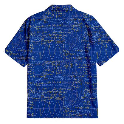 Cardydony Men's Math Function Curve Button Up Pocket Shirt