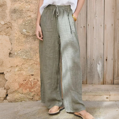 Cardydony Casual Loose Drawstring Solid Color Linen Pants