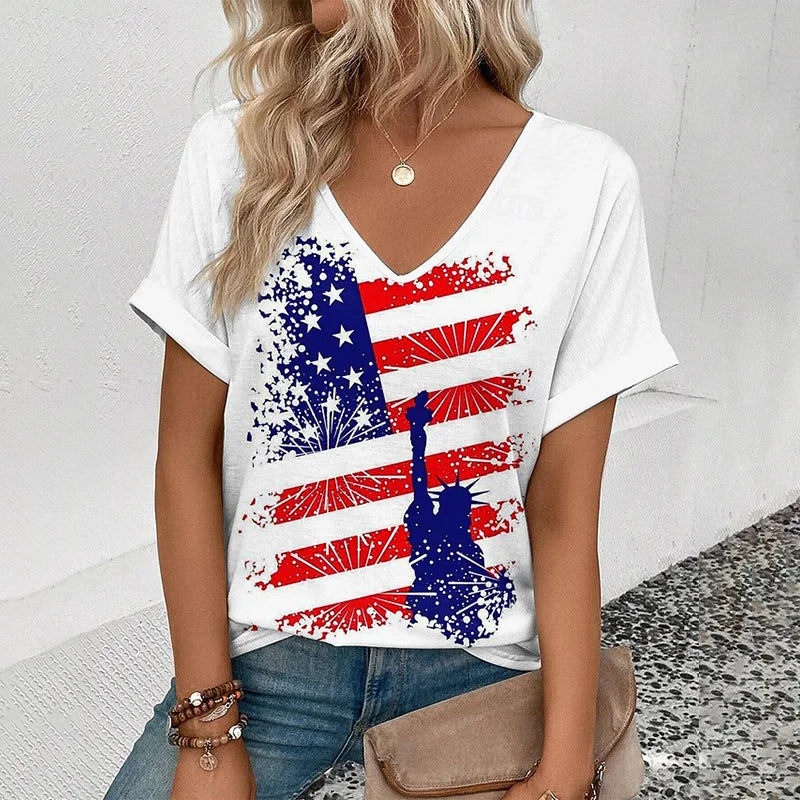 Cardydony Women's Retro America 250 Year Anniversary T Shirt