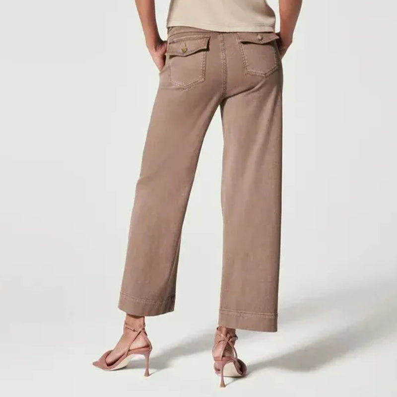 Cardydony Stretch Twill Cropped Wide Leg Pant
