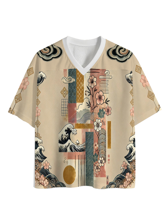 Cardydony Japanese Wave Mosaic Mesh Jersey