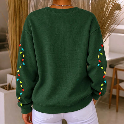 Cardydony Christmas Women's Waffle Sweatshirt / Dachshund Graphic Pullover