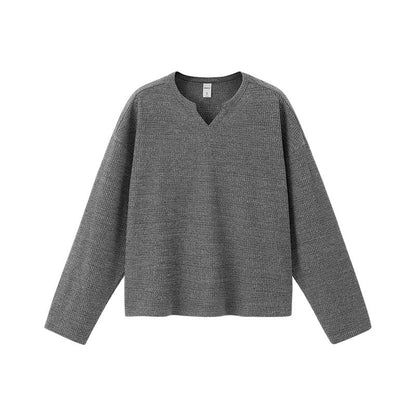 Cardydony Women's Women's V-neck Long Sleeve T-Shirt – Casual Loose Fit Everyday Top