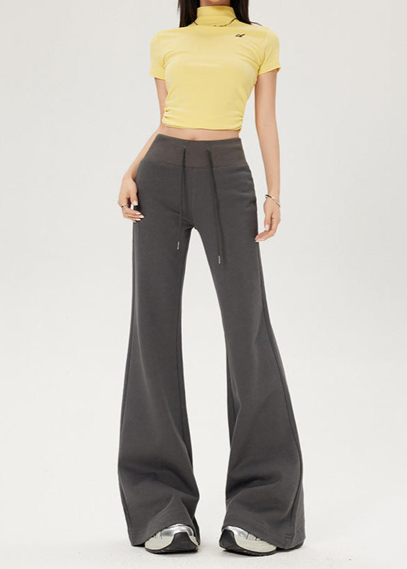 Cardydony Women's High-Waist Drawstring Summer Flared Pants | Slim Fit Lounge Trousers for Women