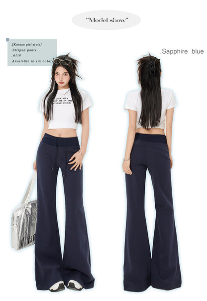 Cardydony Women's High-Waist Drawstring Summer Flared Pants | Slim Fit Lounge Trousers for Women