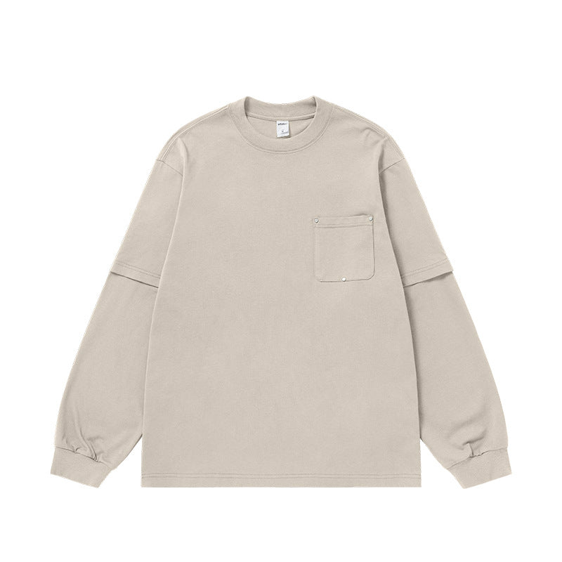Cardydony Women's Women's Oversized Pocket Long Sleeve T-Shirt - Streetwear Layered Top