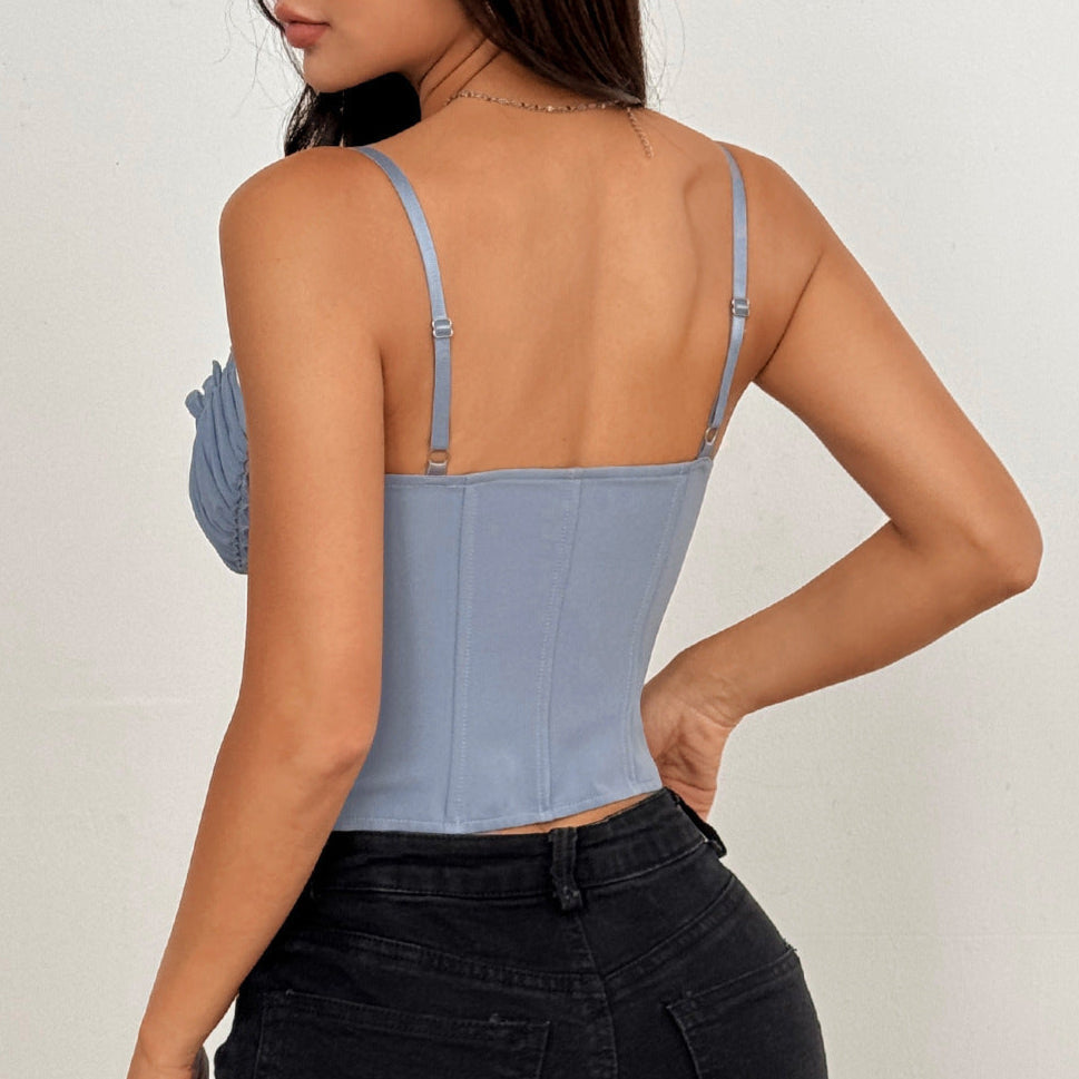 Cardydony Women's Sexy Lace Corset Bustier | Ruffled Boned Top for Women