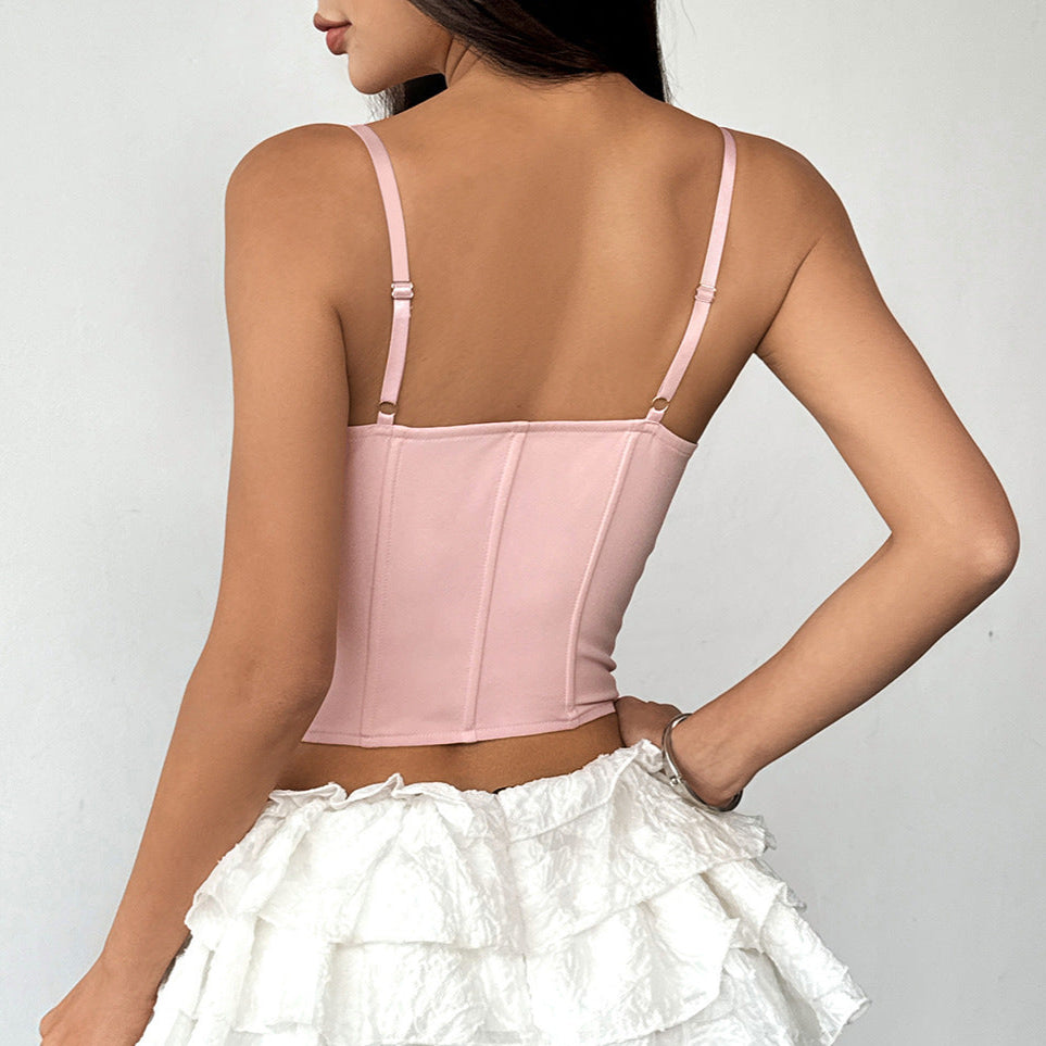 Cardydony Women's Sexy Lace Corset Bustier | Ruffled Boned Top for Women