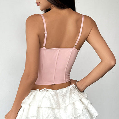 Cardydony Women's Sexy Lace Corset Bustier | Ruffled Boned Top for Women