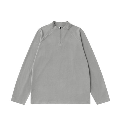Cardydony Women's Women's Half Zip Long Sleeve T Shirt Cotton Blend - Relaxed Fit Casual Top