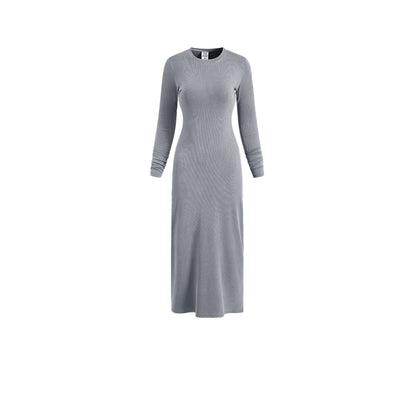 Cardydony Women's Women's Long Sleeve Bodycon Maxi — Ribbed Knit, Back-Slit