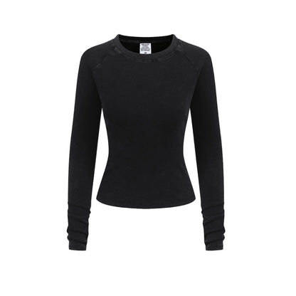 Cardydony Women's Women's Long Sleeve Tee Solid Color - Slim Fit Raglan Everyday Layer