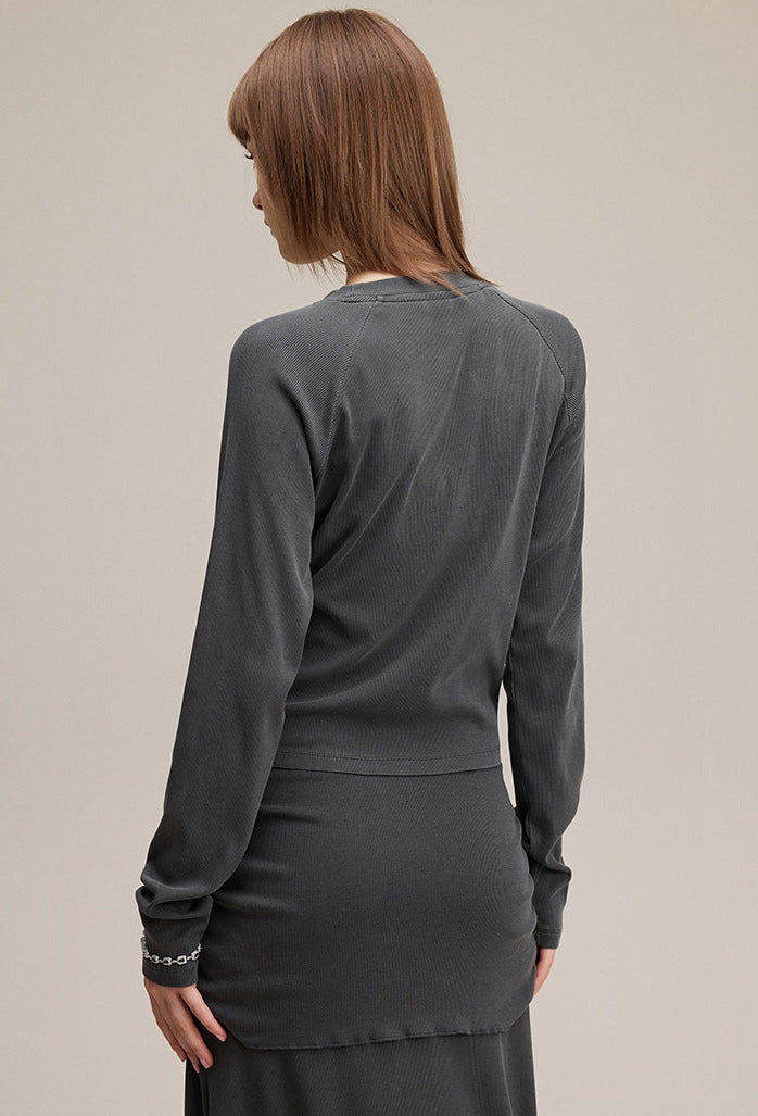 Cardydony Women's Women's Long Sleeve Tee Solid Color - Slim Fit Raglan Everyday Layer