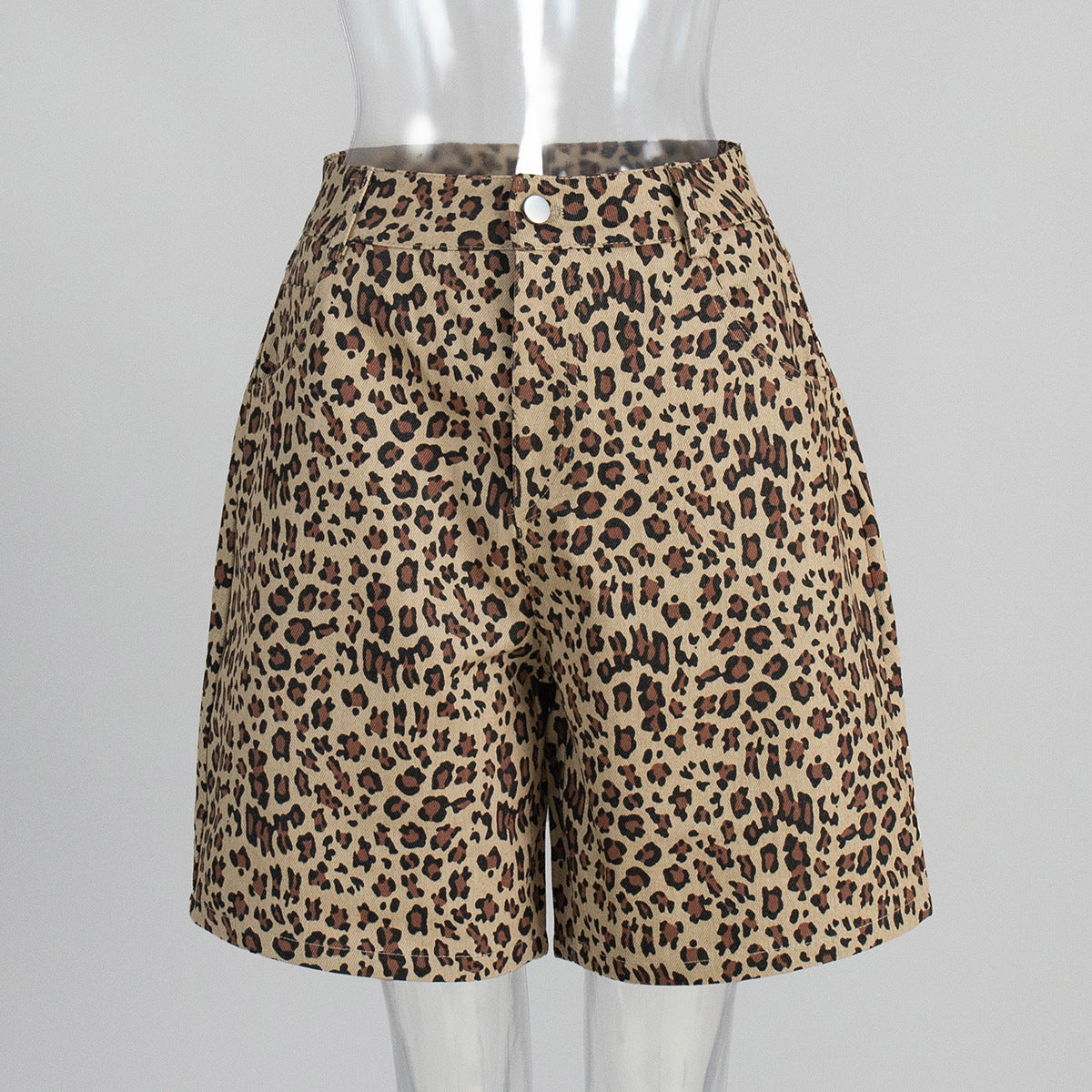 Cardydony Women's Low Waist Leopard Print Cotton Shorts | Retro Straight Fit Streetwear for Women