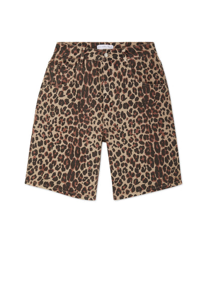 Cardydony Women's Low Waist Leopard Print Cotton Shorts | Retro Straight Fit Streetwear for Women