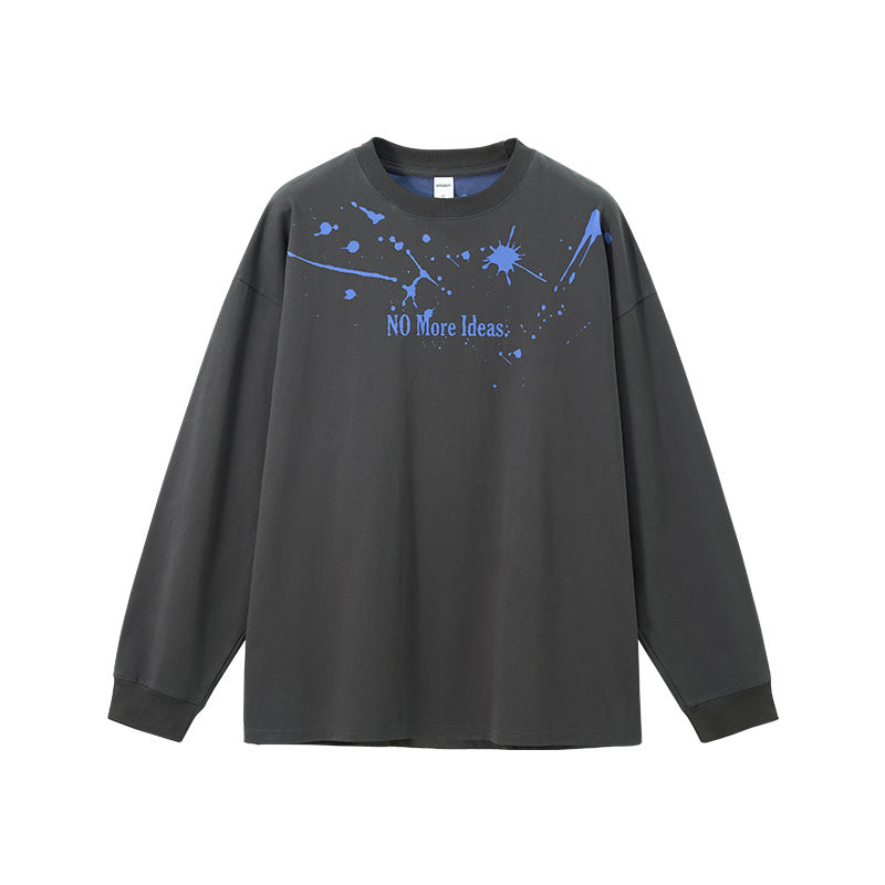 Cardydony Women's "NO More Ideas" Graphic Long Sleeve T-Shirt for Women - Oversized Streetwear Top