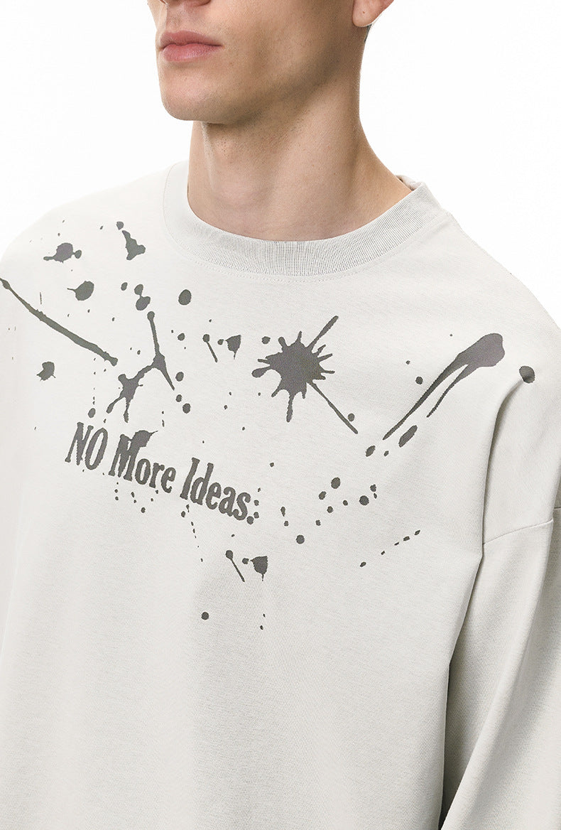 Cardydony Women's "NO More Ideas" Graphic Long Sleeve T-Shirt for Women - Oversized Streetwear Top
