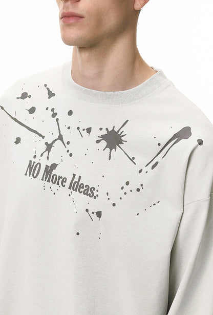 Cardydony Women's "NO More Ideas" Graphic Long Sleeve T-Shirt for Women - Oversized Streetwear Top