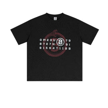 Cardydony Women's Ouroboros 8Ball Graphic Tee for Women | Oversized Soft Cotton Streetwear Top