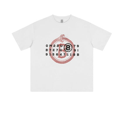 Cardydony Women's Ouroboros 8Ball Graphic Tee for Women | Oversized Soft Cotton Streetwear Top