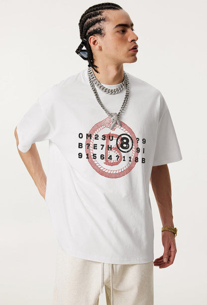 Cardydony Women's Ouroboros 8Ball Graphic Tee for Women | Oversized Soft Cotton Streetwear Top