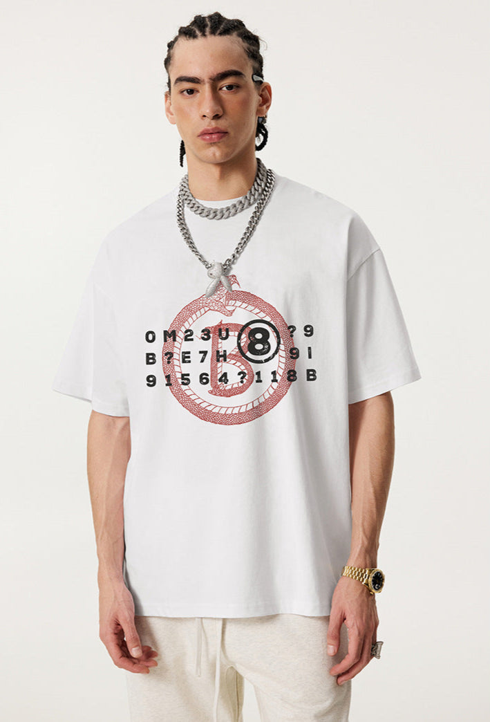 Cardydony Women's Ouroboros 8Ball Graphic Tee for Women | Oversized Soft Cotton Streetwear Top
