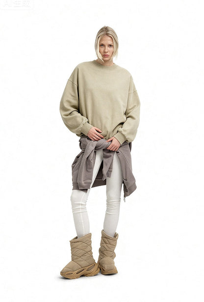 Cardydony Women's Women's Oversized Sweatshirt Fleece Lined - Drop Shoulder Crewneck Style