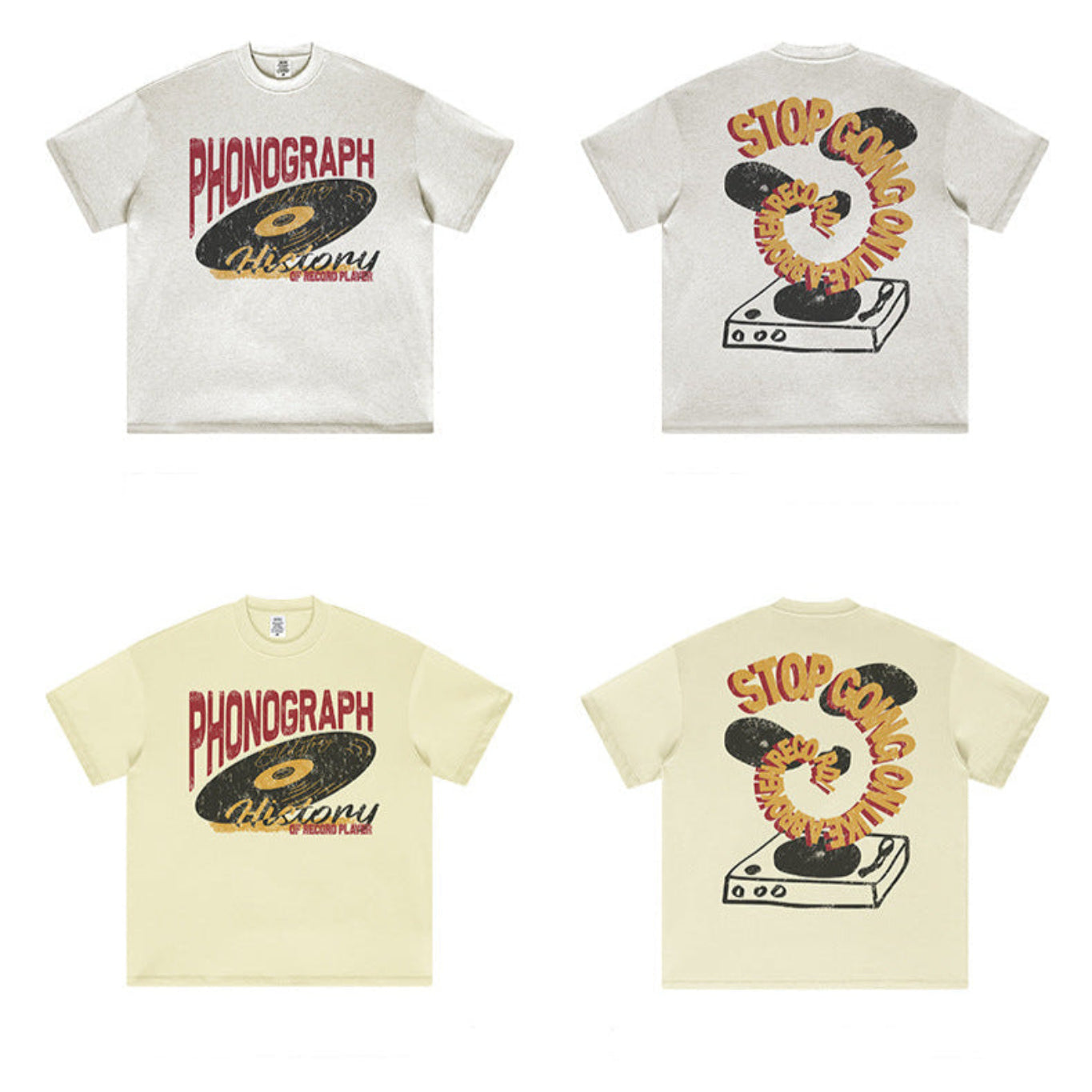 ardydony Women's Phonograph Graphic Tee – Oversized Streetwear T-Shirt for Women