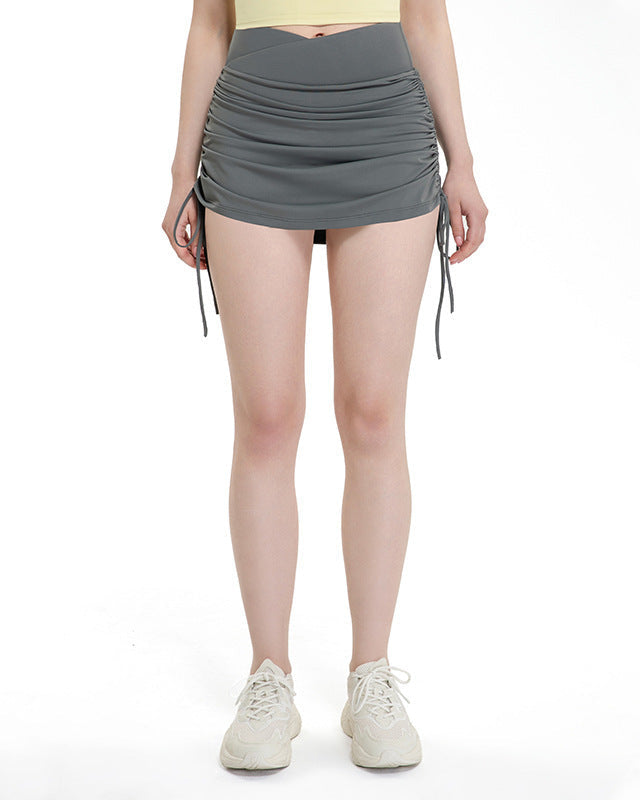 Cardydony Women's Ruched Mini Skirt for Women | High Waisted Active Skirt with Built-in Shorts