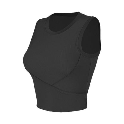 Cardydony Women's Ribbed Racerback Workout Top | Sleeveless Sports Bra Tank with Removable Pads