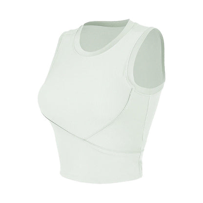 Cardydony Women's Ribbed Racerback Workout Top | Sleeveless Sports Bra Tank with Removable Pads