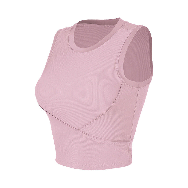 Cardydony Women's Ribbed Racerback Workout Top | Sleeveless Sports Bra Tank with Removable Pads
