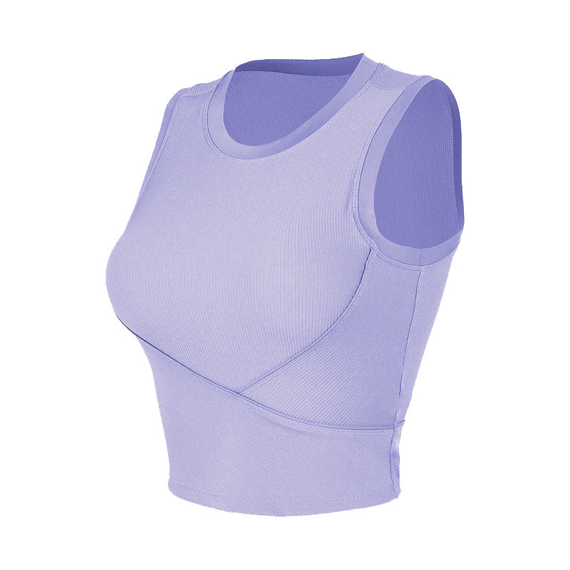 Cardydony Women's Ribbed Racerback Workout Top | Sleeveless Sports Bra Tank with Removable Pads