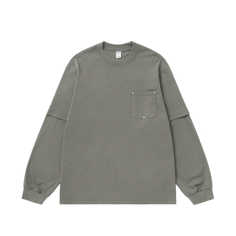 Cardydony Women's Women's Oversized Pocket Long Sleeve T-Shirt - Streetwear Layered Top
