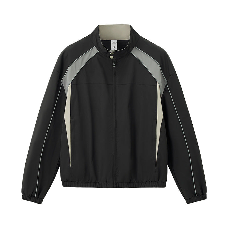 Cardydony Women's Tracksuit Racing Jacket Lines Zip Pockets Stand Collar — Womens Wide Leg Pants