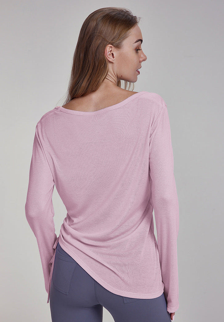 Cardydony Women's Women's Lightweight Yoga Top | V-Neck Long Sleeve Shirt for Training & Lounging