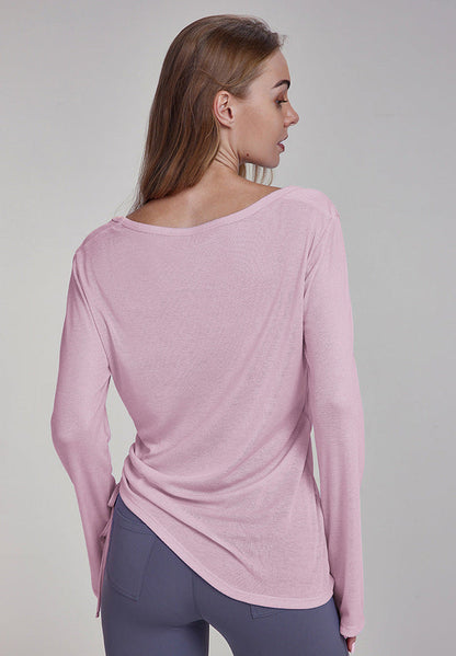 Cardydony Women's Women's Lightweight Yoga Top | V-Neck Long Sleeve Shirt for Training & Lounging
