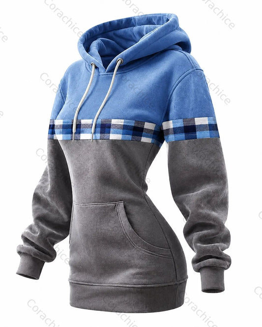 Cardydony Women's Western-Style Aztec-Print Hooded Sweatshirt Dress