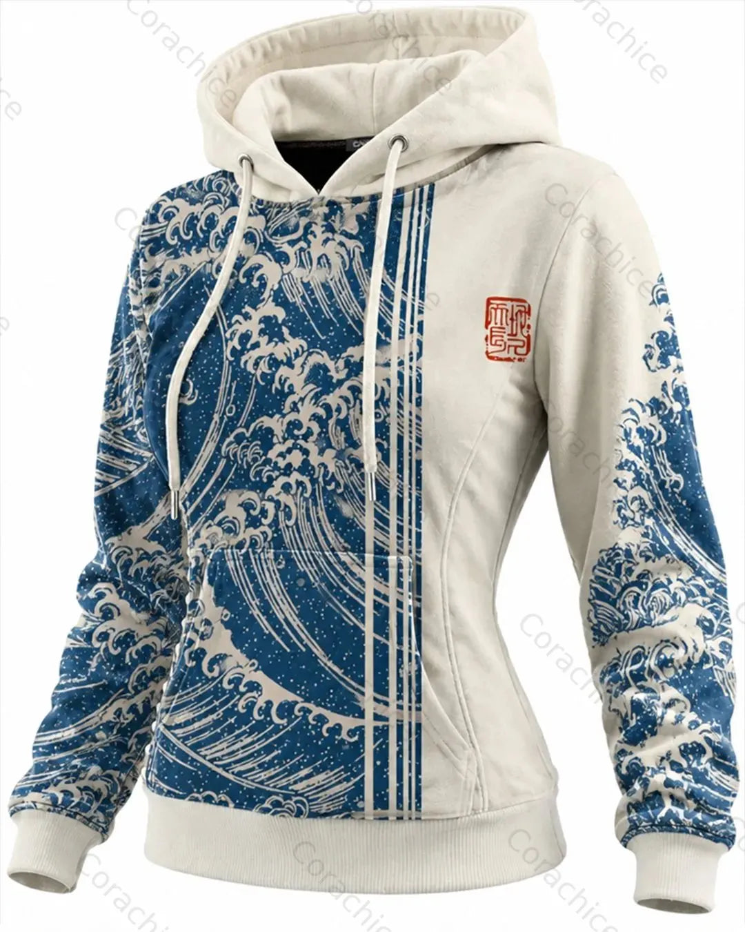 Cardydony  Women's Fall and Spring Japanese-Style Printed Long-Sleeve Hooded Sweatshirt Dress