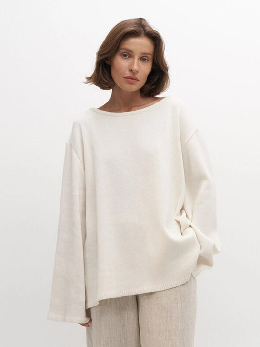 Cardydony Women's Women's Knit Sweater -  Backless Open Back Long Sleeve Top