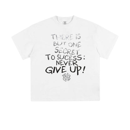 Cardydony Women's Never Give Up Graphic Tee – Oversized Streetwear for Women