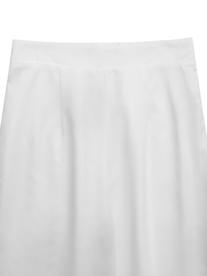 Cardydony Women's Elegant Black & White Co Ord Set – Cape Top & Wide Leg Trousers