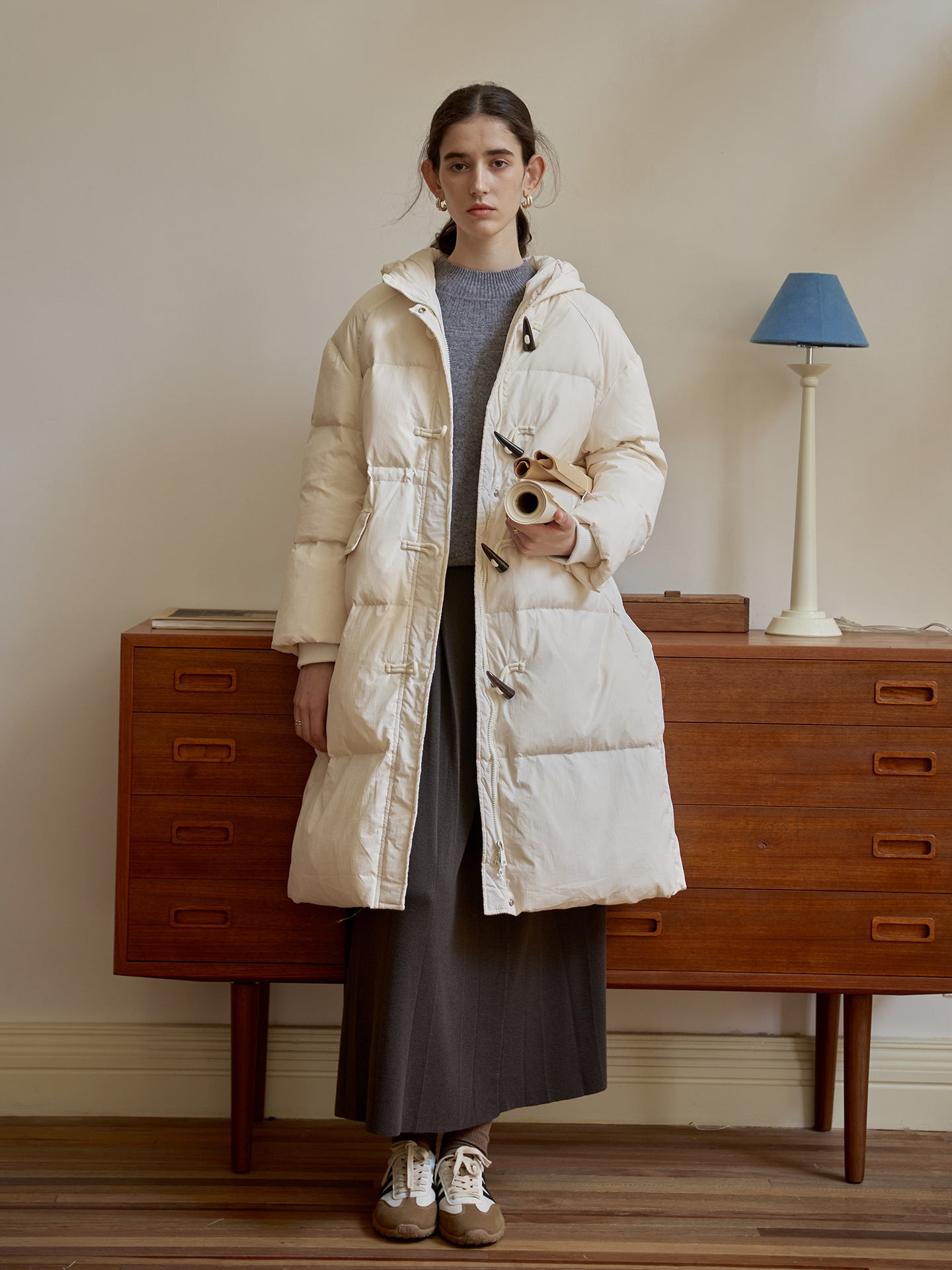 Cardydony Women's Long Hooded Puffer Coat – Down-Filled Vintage Winter Jacket