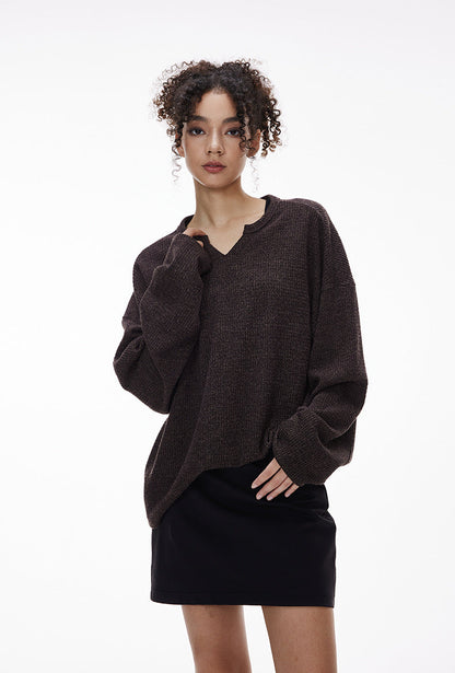 Cardydony Women's Women's V-neck Long Sleeve T-Shirt – Casual Loose Fit Everyday Top