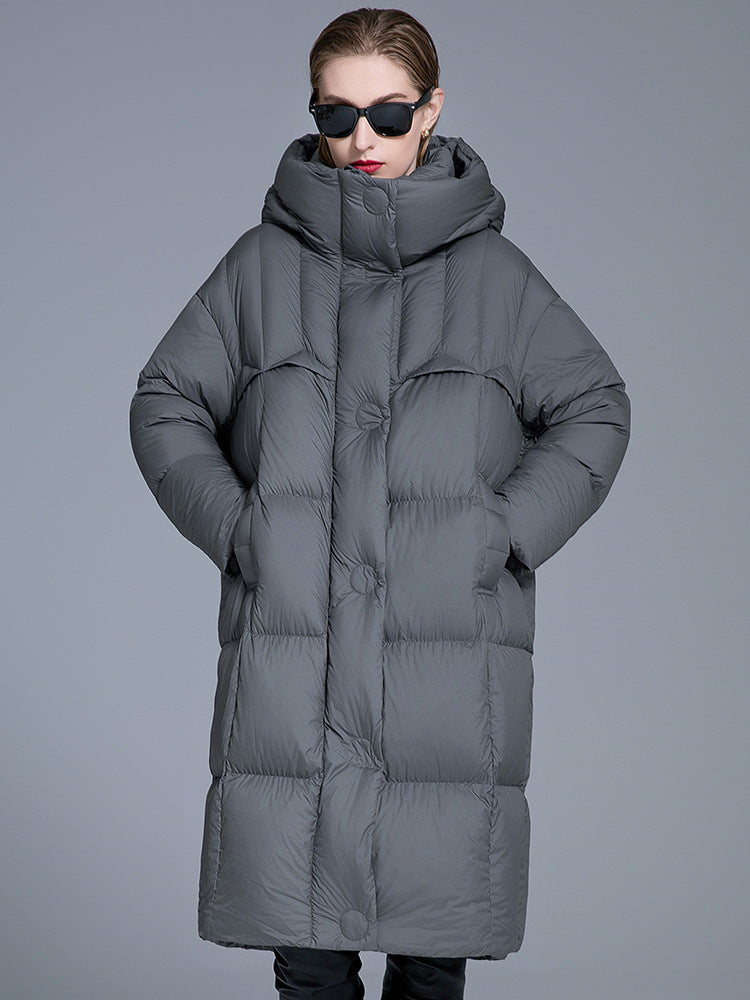 Cardydony Women's Long Hooded Puffer Coat – Oversized Down Coat for Winter Warmth