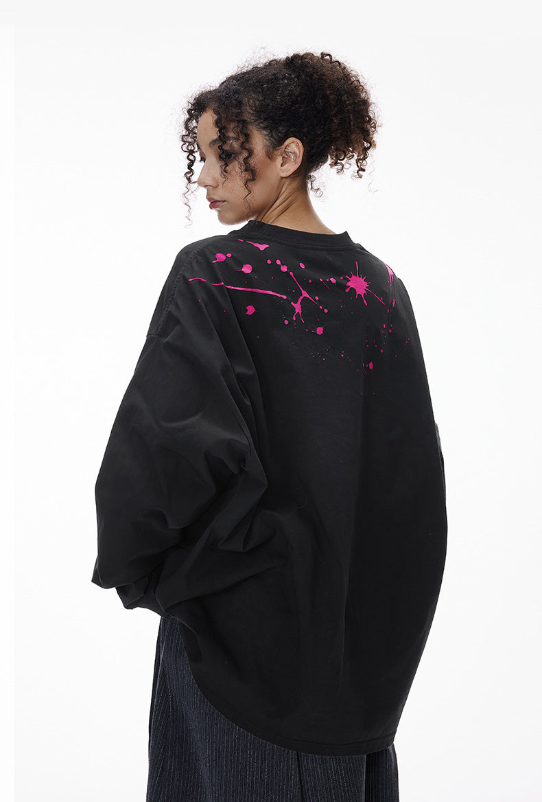 Cardydony Women's "NO More Ideas" Graphic Long Sleeve T-Shirt for Women - Oversized Streetwear Top