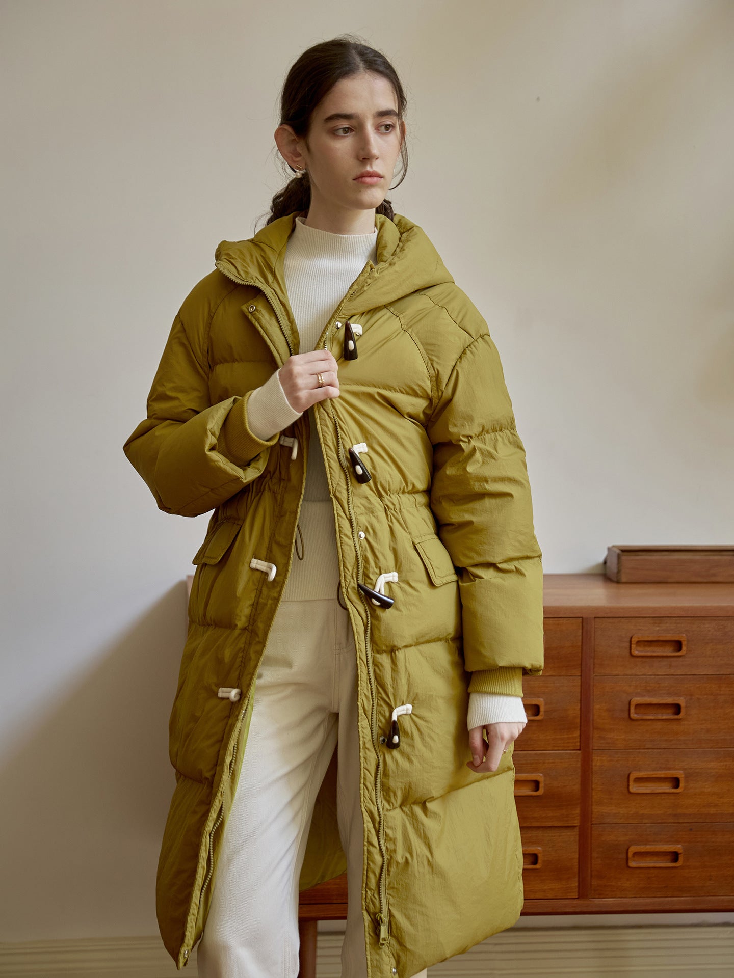 Cardydony Women's Long Hooded Puffer Coat – Down-Filled Vintage Winter Jacket