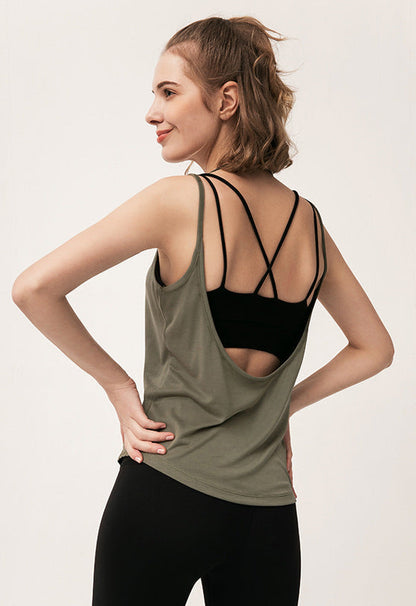 Cardydony Women's Athletic Tank Top – Racerback Yoga Top with Open Back & Modal Stretch