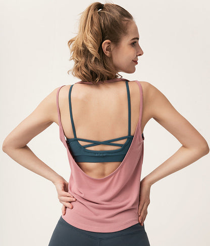 Cardydony Women's Athletic Tank Top – Racerback Yoga Top with Open Back & Modal Stretch